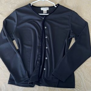 Black Polyester jacket with velvety trim sz M
